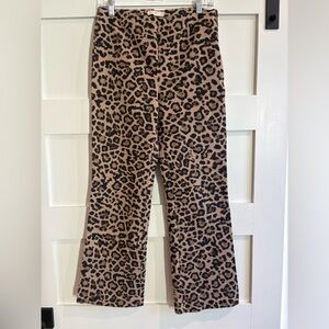 Loft Leopard Print Flare Pants size 2